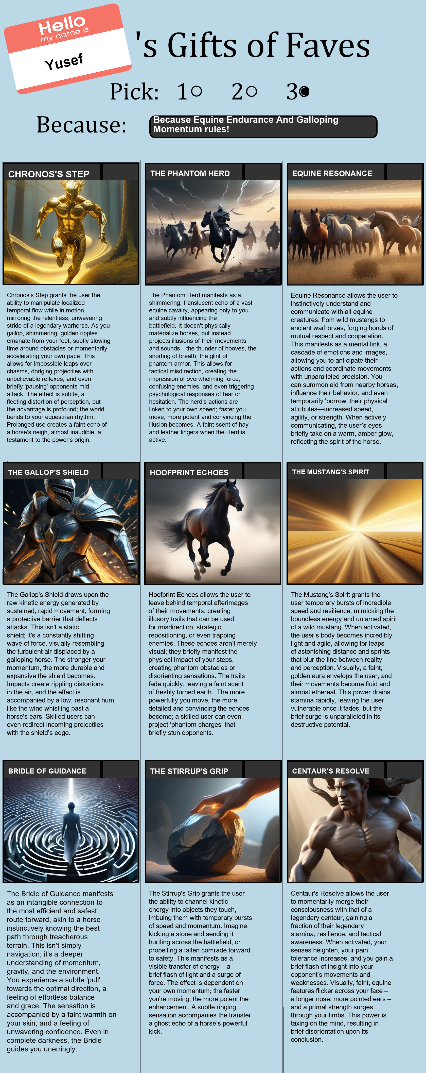 Equine Endurance And Galloping Momentum