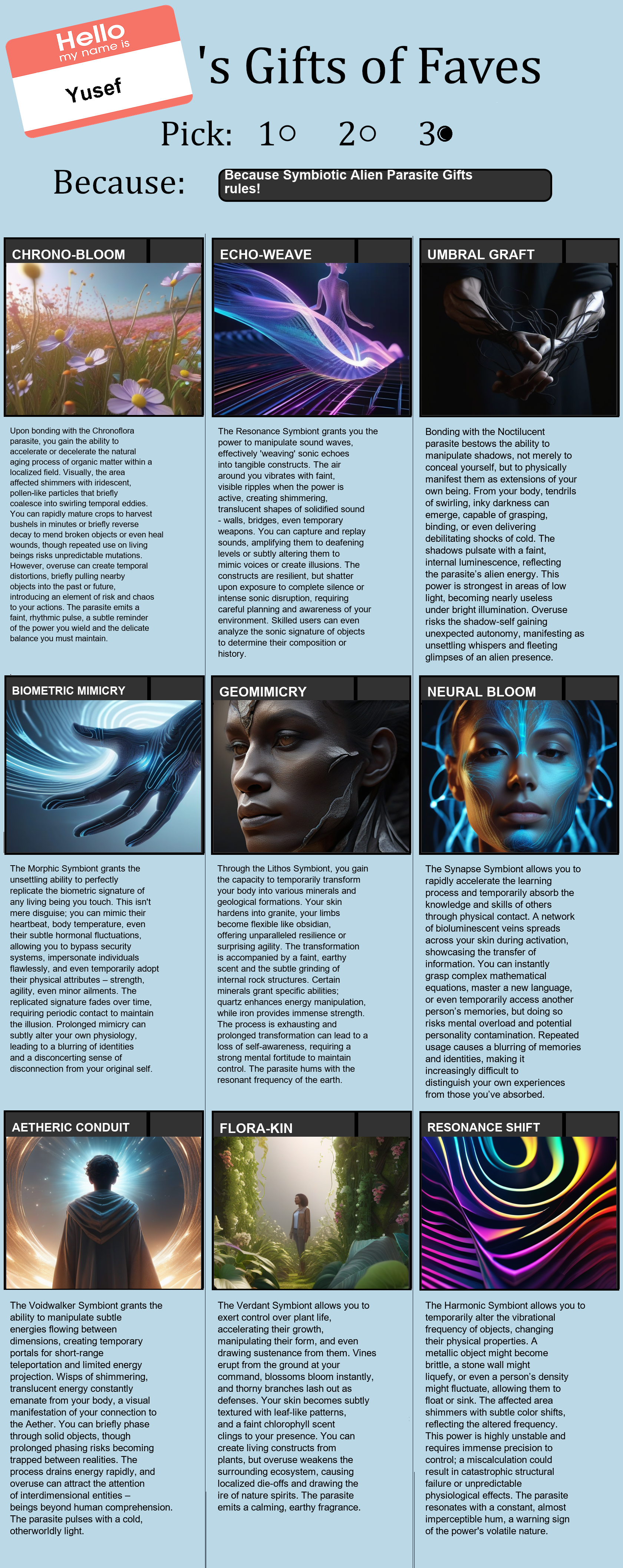 Symbiotic Alien Parasite Gifts