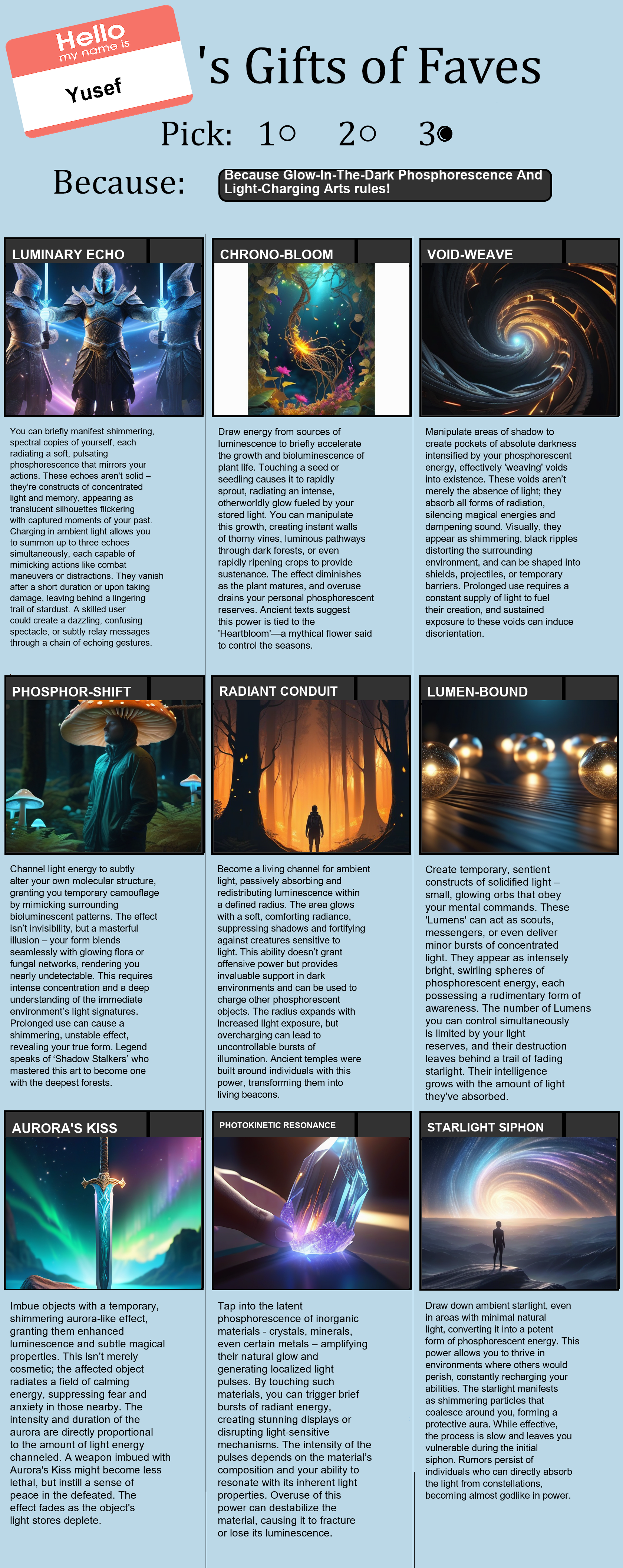 Glow-In-The-Dark Phosphorescence And Light-Charging Arts