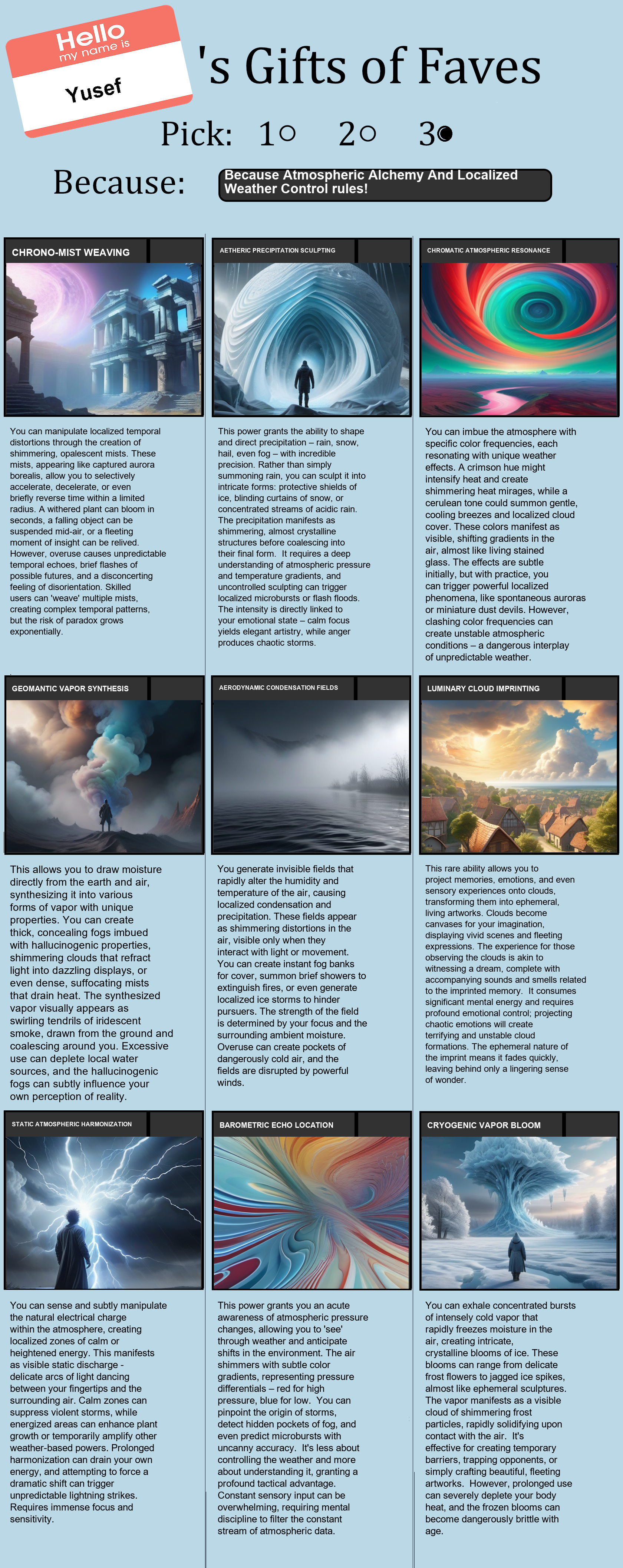 Atmospheric Alchemy And Localized Weather Control